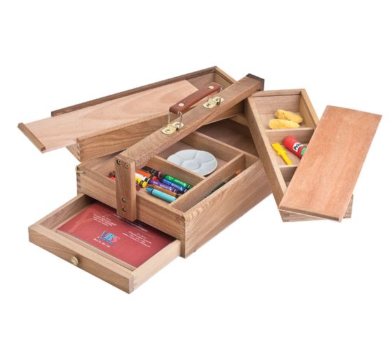 Mallette à outils en bois VBS, env. 36,5 x l 24 x H 19 cm
