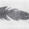 Ruban satin « Plumes », Argent Argent
