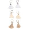 Mini tassels with eyelet White mix