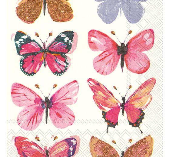 Serviette « Papillons multicolores »
