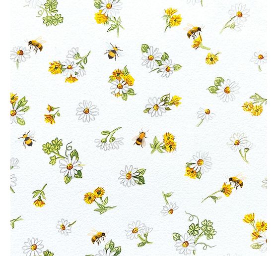 Serviette « Pâquerettes et abeilles »