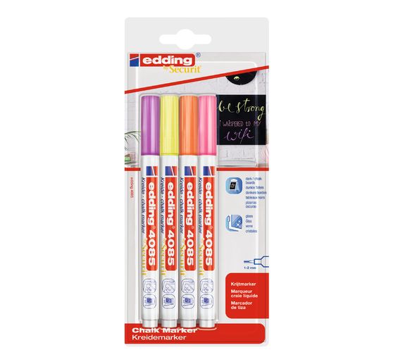 Set de 4 marqueurs craie edding 4085