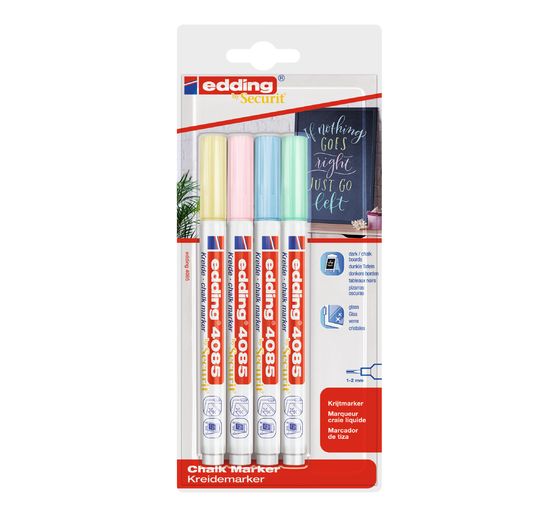 Set de 4 marqueurs craie edding 4085