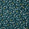 Tissu coton imprimé or au mètre « Michiko, Fleurs de cerisier » Bleu