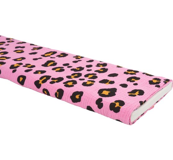 Tissu coton mousseline froissée au mètre « Acid Leo »