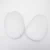 Boules fausse fourrure VBS « Ovale », env. 9 x 12 x 5 cm, 2 pc. Blanc