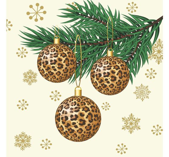 Serviette « Boules de Noël léopard »