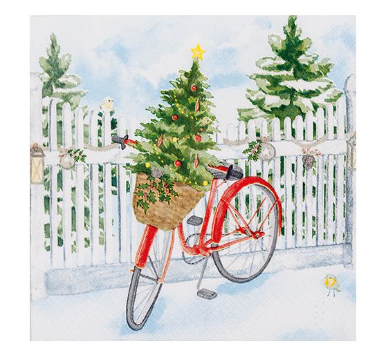 Serviette « Christmas bike »