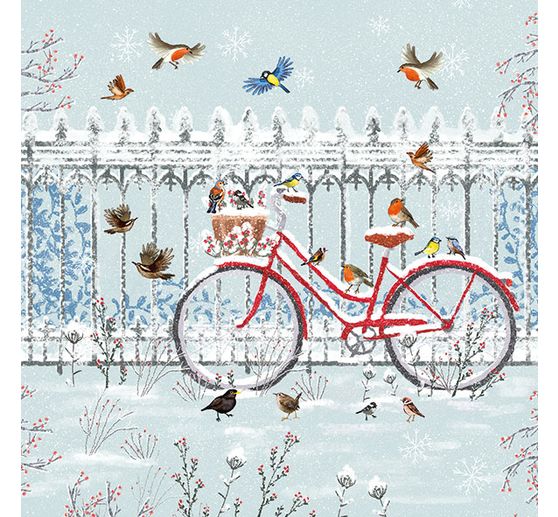 Serviette « Bicyclette dans la neige »