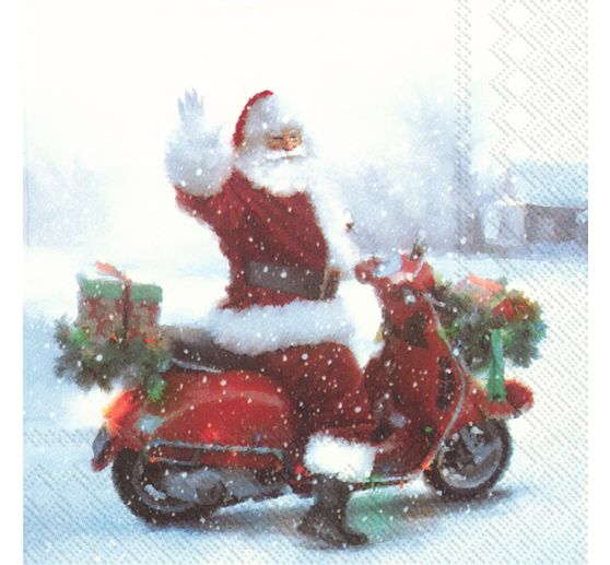 Serviette « Le scooter du Père Noël »