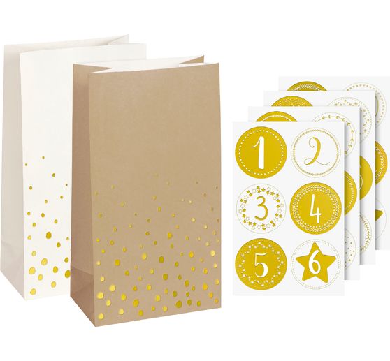 Set calendrier de l'avent "Points d'or"$.