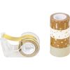 Masking tapes « Christmas », set de 5 Or/Naturel