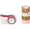 Masking tapes « Christmas », set de 5 Rouge/Naturel