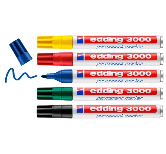 Permanent Marker edding 3000, set de 5