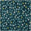 Tissu coton imprimé or au mètre « Michiko, Fleurs de cerisier » Bleu