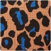 Crinkle muslin cotton fabric "Acid Leo" Brown-Blue