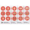 Stickers calendrier de l'Avent Rouge