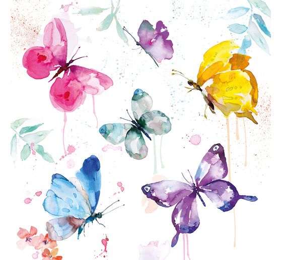 Serviette « Colorful butterfly »