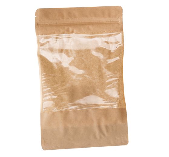 Sachet à fond plat Doypack avec fenêtre