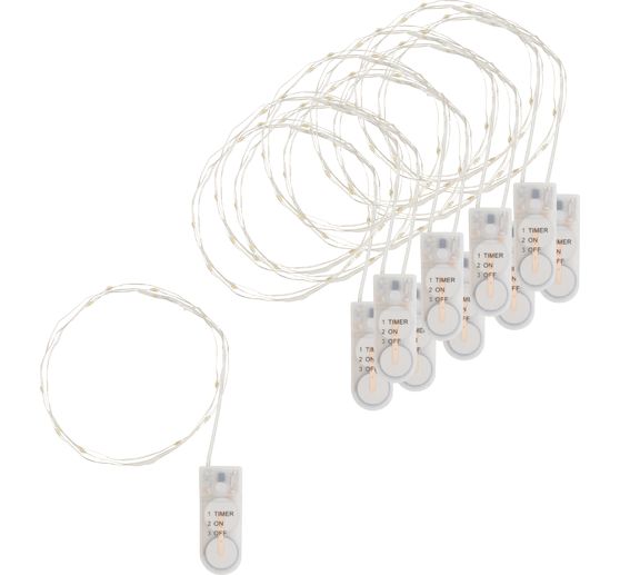 Guirlandes lumineuses micro-LED avec minuterie VBS, 10 pc.