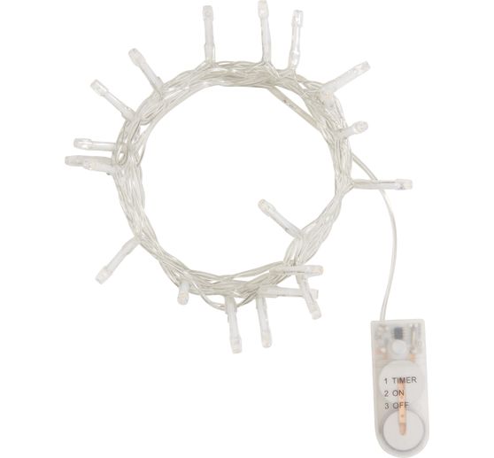 Guirlande lumineuse mini-LED VBS, avec minuterie, avec piles boutons