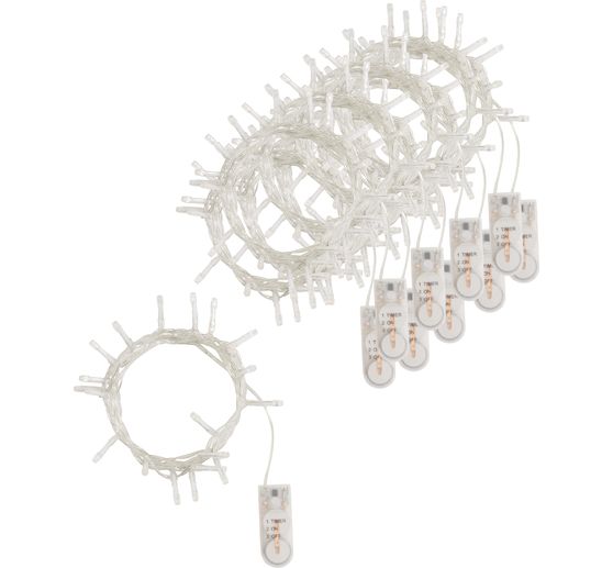 Guirlandes lumineuses mini-LED avec minuterie VBS, 10 pc.