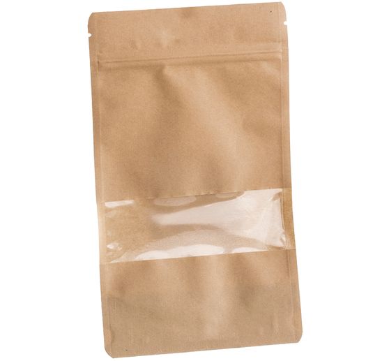 Sachet à fond plat Doypack avec fenêtre