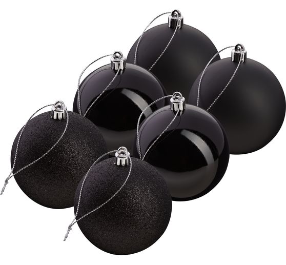 Christmas balls made of plastic, 6 pieces