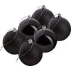 Christmas balls made of plastic, 6 pieces Black