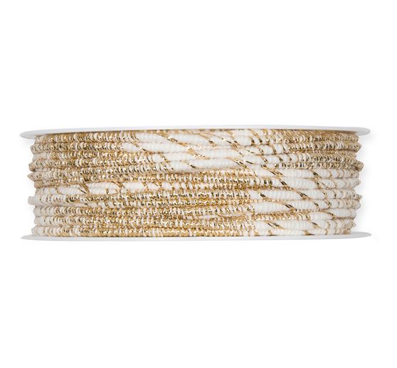 Cordelette coton à fils de lurex et cœur fil de fer flexible