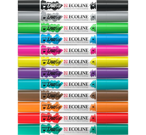 Feutres Duotip Talens Ecoline « Set de base »