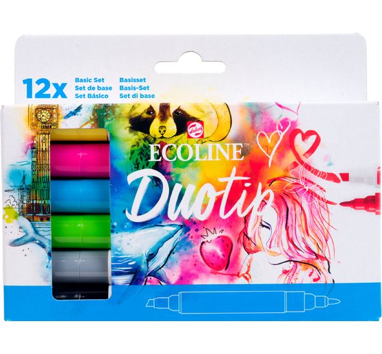 Feutres Duotip Talens Ecoline « Set de base »