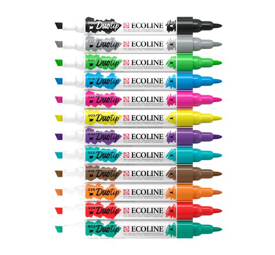 Feutres Duotip Talens Ecoline « Set de base »