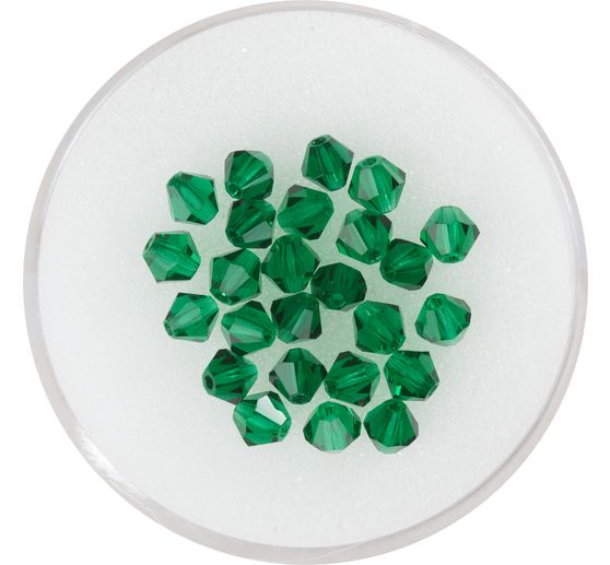 Perles à facettes scintillantes en verre, 4 mm