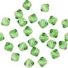 Perles à facettes scintillantes en verre, 4 mm Péridot