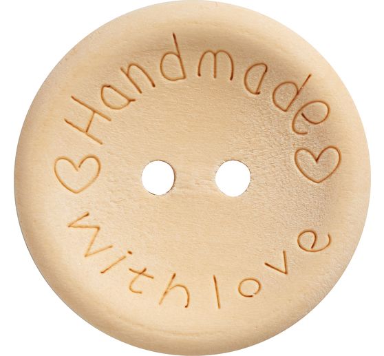 Boutons en bois VBS « Handmade with love », 100 pc.