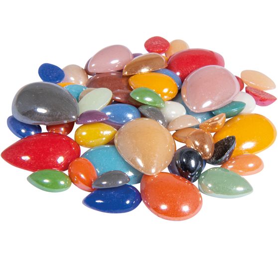 Galets de mosaïque en verre « Diamond », assortiment multicolore, env. 180 g