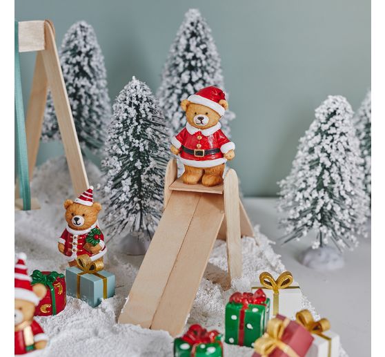 VBS Miniature Christmas tree with snow, 2 pieces