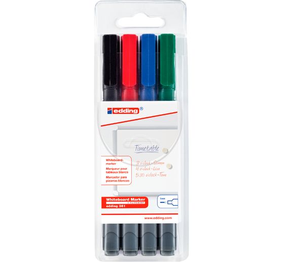 Marqueurs pour tableaux blancs edding 361 « Pointe ogive », 1 mm