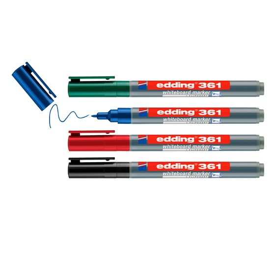Marqueurs pour tableaux blancs edding 361 « Pointe ogive », 1 mm