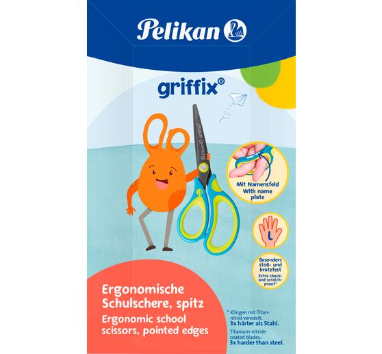 Ciseaux scolaires Pelikan « Griffix », pointus