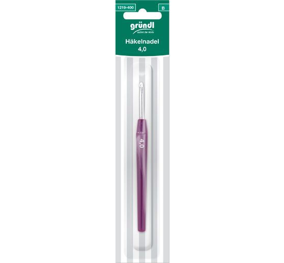 Crochet métal manche plastique Gründl