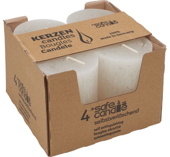 Bougies cylindriques « Rustik », Ø 6 x 8 cm