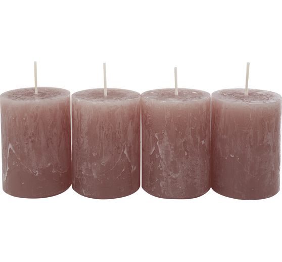 Bougies cylindriques « Rustik », Ø 6 x 8 cm