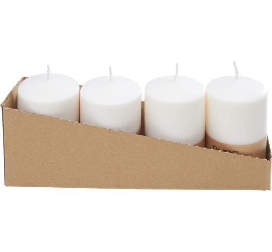 Bougies cylindriques « Pure Natural Wax », Ø 6 x 9 cm