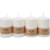 Bougies cylindriques « Pure Natural Wax », Ø 6 x 9 cm Natural