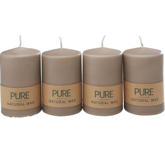 Bougies cylindriques « Pure Natural Wax », Ø 6 x 9 cm
