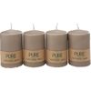 Bougies cylindriques « Pure Natural Wax », Ø 6 x 9 cm Sable