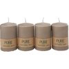 Bougies cylindriques « Pure Natural Wax », Ø 6 x 9 cm Sable