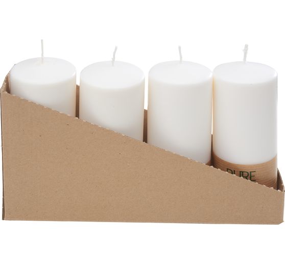 Bougies cylindriques « Pure Natural Wax », Ø 6 x 13 cm